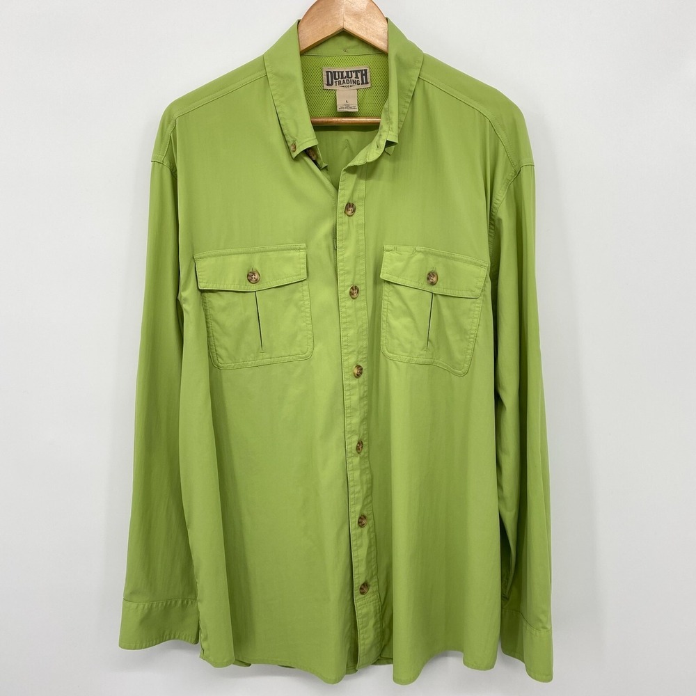 Duluth Trading Shirt Mens Size Large‎ Vented Roll Tab Sleeve Outdoor Lightweight